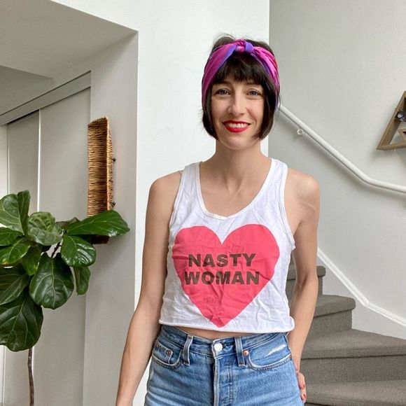 American Apparel Cropped Graphic Tank Top - Picture 4 of 5